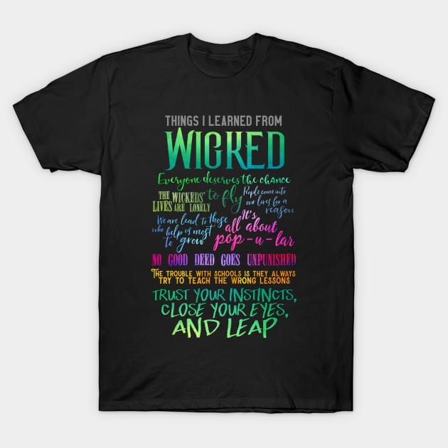 Things I Learned From Wicked T-Shirt by TheatreThoughts